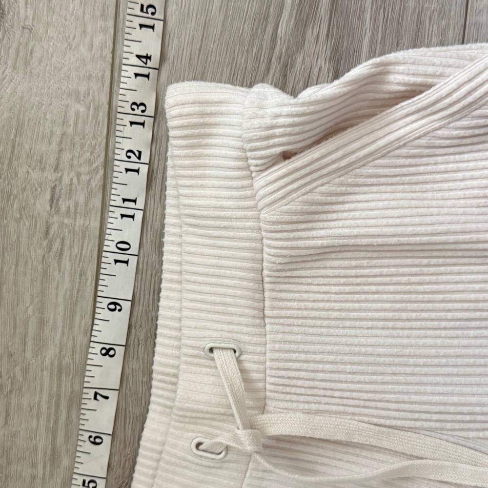 Alo Yoga Muse Ribbed Jogger Sweatpants in Bone Drawstring HIgh Rise - Small - Picture 4 of 6
